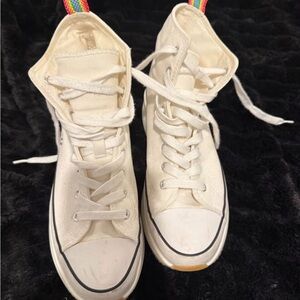 Madden Girl Cream Platform Sneakers